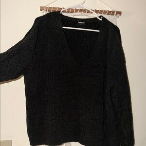 Express Women's V-Neck Black Sweater